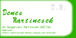 denes martincsek business card